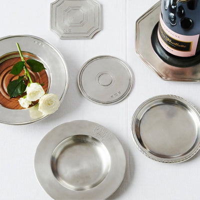 Match Pewter Coasters & Wine Plates