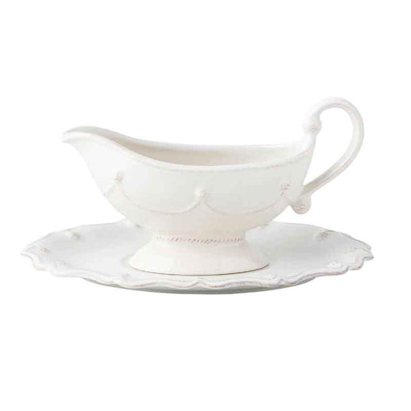 Juliska Berry and Thread Sauce Boat & Stand Whitewash