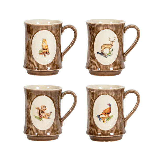 Juliska Forest Walk Animal Mugs Assorted S/4