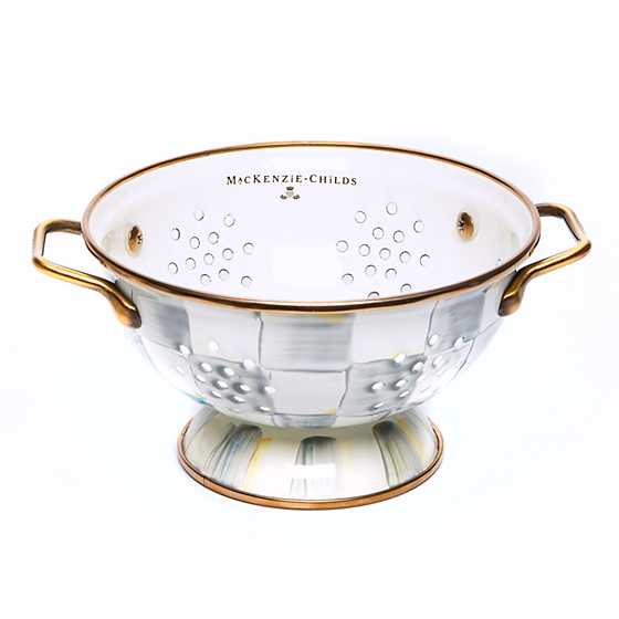 MacKenzie-Childs Sterling Check Enamel Small Colander