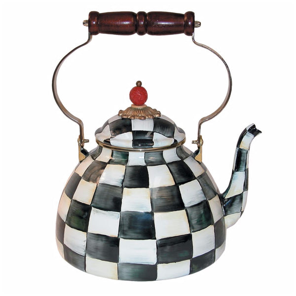 MacKenzie Childs Courtly Check 3 Quart Tea Kettle