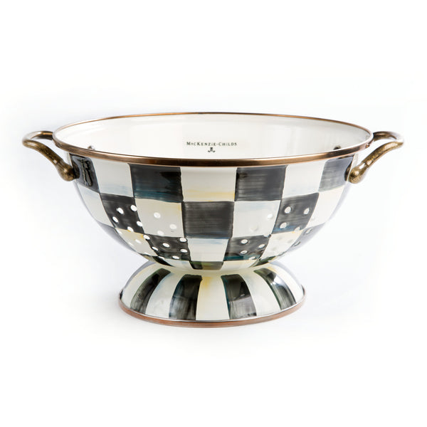 MacKenzie Childs Courtly Check Large Colander