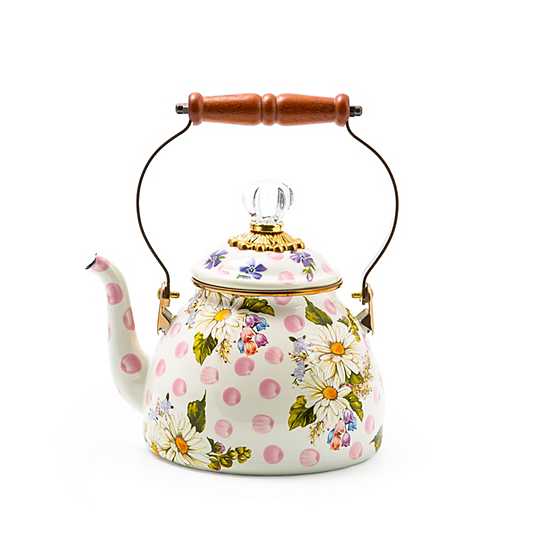 MacKenzie-Childs Wildflowers Pink 2 QT Tea Kettle