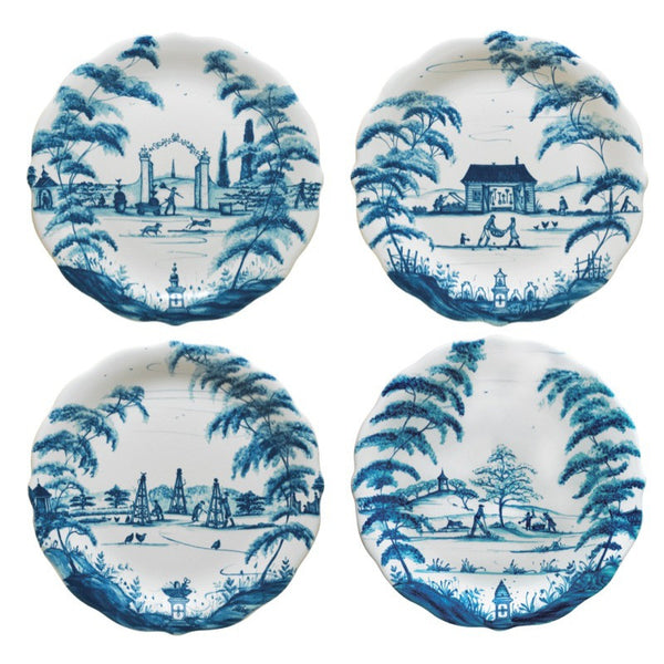 Juliska Country Estate Delft Blue Party Plates Set/4