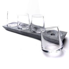 Simon Pearce Alpine Whiskey Glass Set w/ Soapstone Base