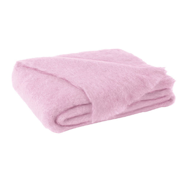 Lands Downunder Brushed Mohair Throw - Cotton Candy