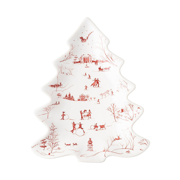 Juliska Country Estate Winter Frolic Ruby Small Tree Platter