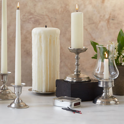 Match Pewter Candleabras & Candle Holders