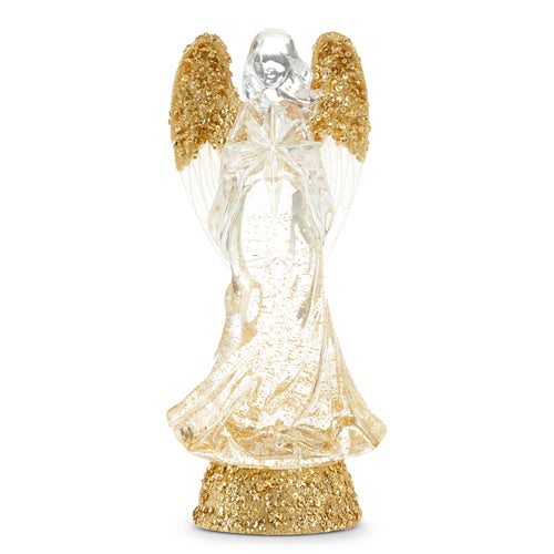 13'' Lighted Angel with Gold Swirling Glitter