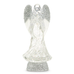 13'' Lighted Angel with Swirling Silver Glitter