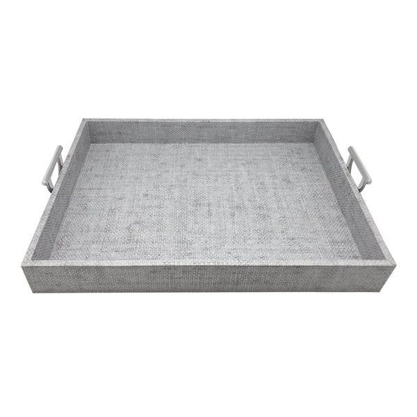 Mariposa Pale Gray Tray with Handles