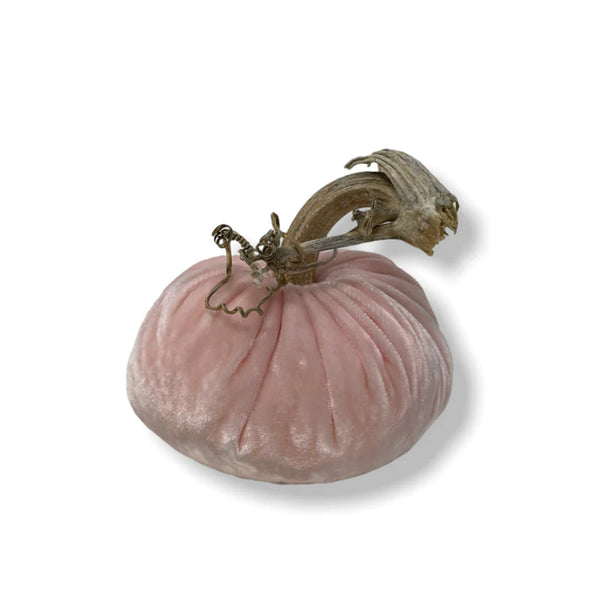 Plush Pale Pink Small Velvet Pumpkin