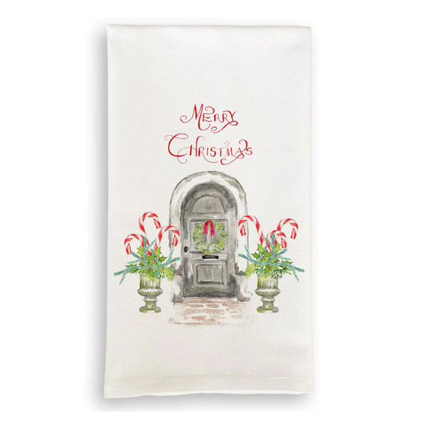 Christmas Door Tea Towel