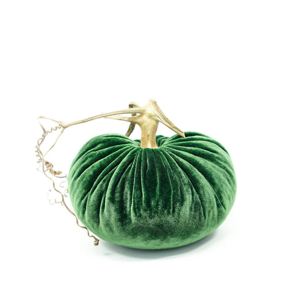 Plush Pumpkin Emerald Small Velvet Pumpkin