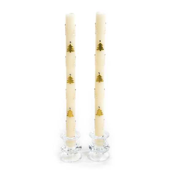 MacKenzie-Childs Gold & Pearl Tree Candles S/2
