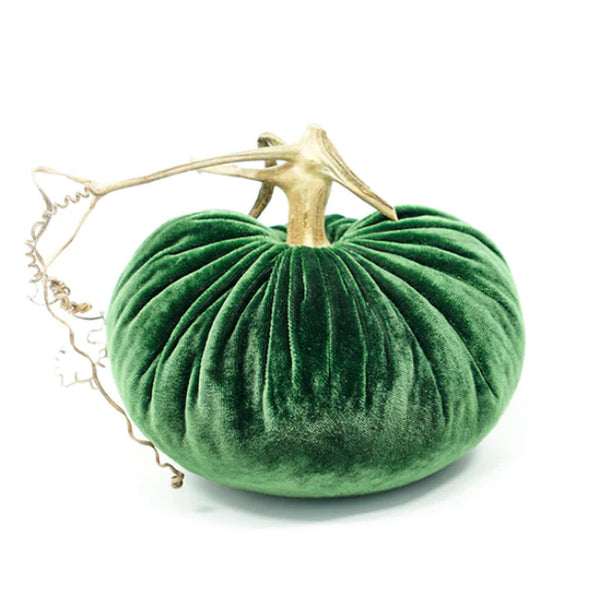 Plush Pumpkin Emerald Large Velvet Pumpkin