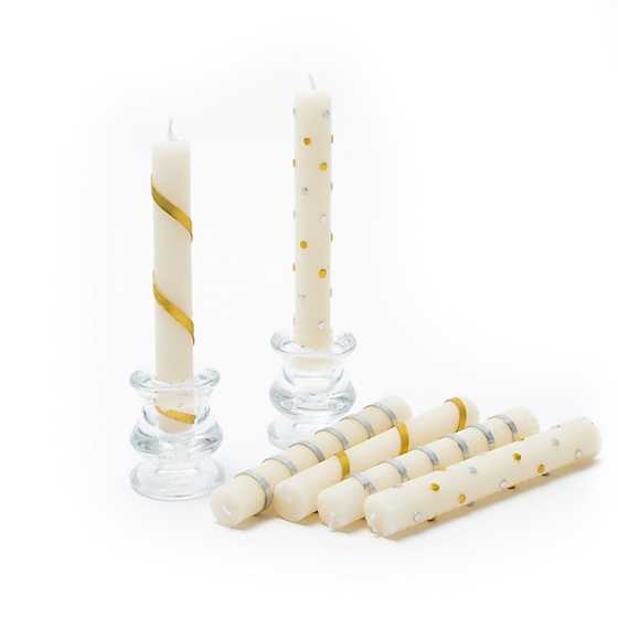 MacKenzie-Childs Mini Gold & Silver Candles S/6