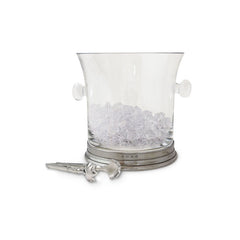 Match Crystal Ice Bucket W/ Handles & Tongs Set