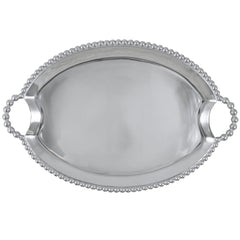 Mariposa Pearled Oval Handled Tray