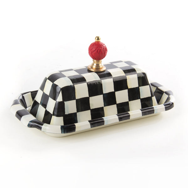 MacKenzie Childs Courtly Check Enamel Butter Box