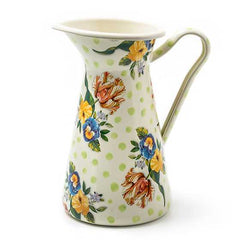 MacKenzie-Childs Wildflowers Enamel Large Green Pitcher