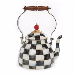 MacKenzie Childs Courtly Check 2 Quart Tea Kettle