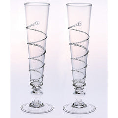 Juliska Pair of Amalia Flutes Clear