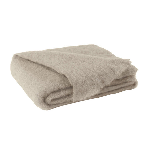 Lands Downunder Brushed Mohair Throw - Flax