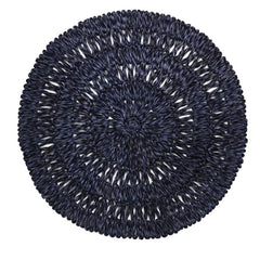 Juliska Straw Loop Round Placemat Navy Blue