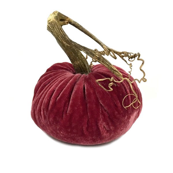 Plush Pomegranate Small Velvet Pumpkin