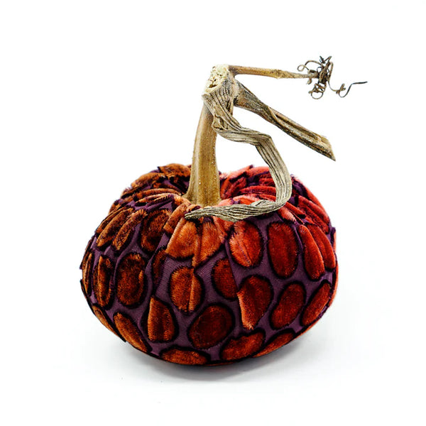 Plush Pumpkin 6'' Wildberry Dot Velvet Pumpkin