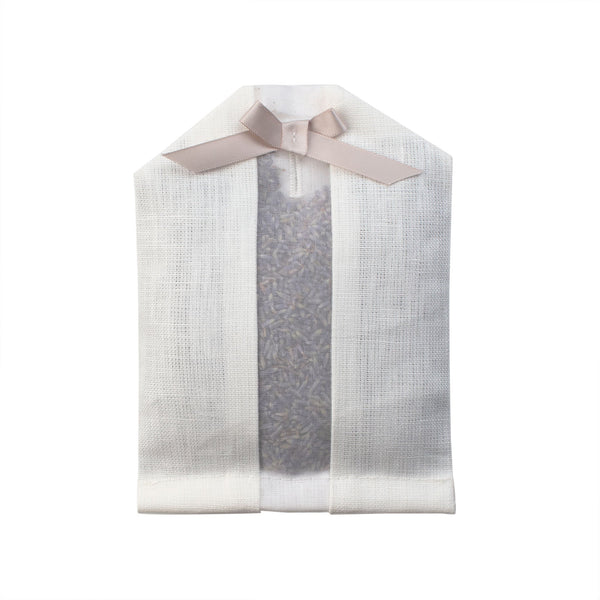 Elizabeth W. Lavender Hanger Sachet - Ivory Linen