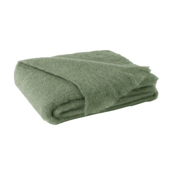 Lands Downunder Brushed Mohair Throw - Olive