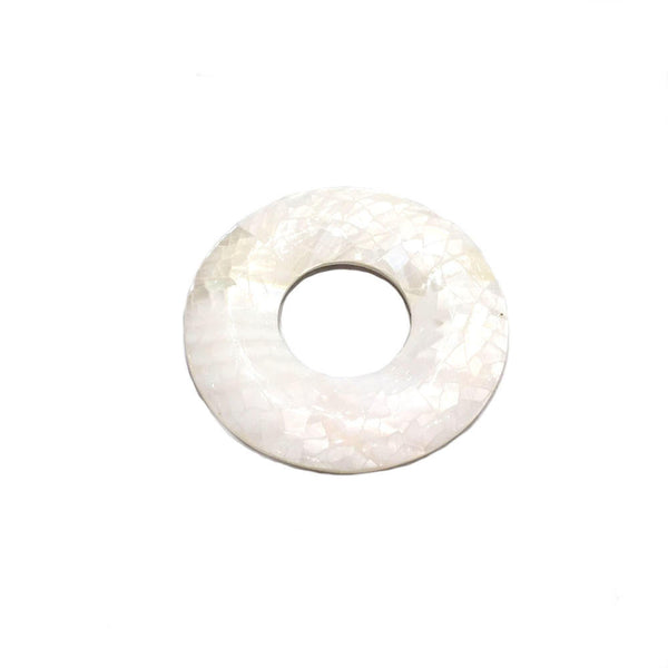 Bodrum Pearl Shell Disk Napkin Ring S/4