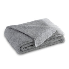Lands Downunder Brushed Mohair Throw - Pewter