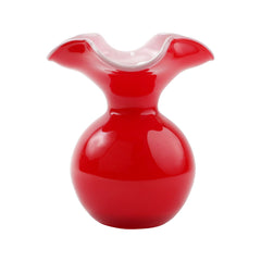 Vietri Hibiscus Glass Red Medium Fluted Vase